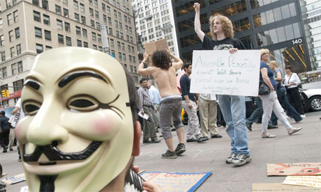Guy Fawkes mask as protest icon