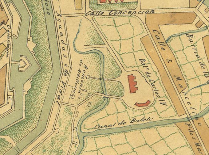 The Manila City Hall area in an 1898 map The Manila City Hall area in an 1898 map