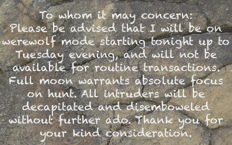 Werewolf notice Werewolf notice